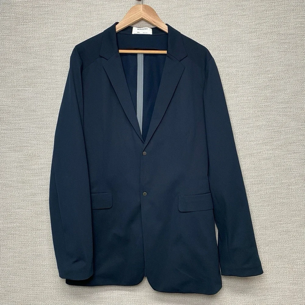 Ministry of Supply Aviator Blazer Sport Coat XXL Mens Performance Navy - Picture 2 of 9